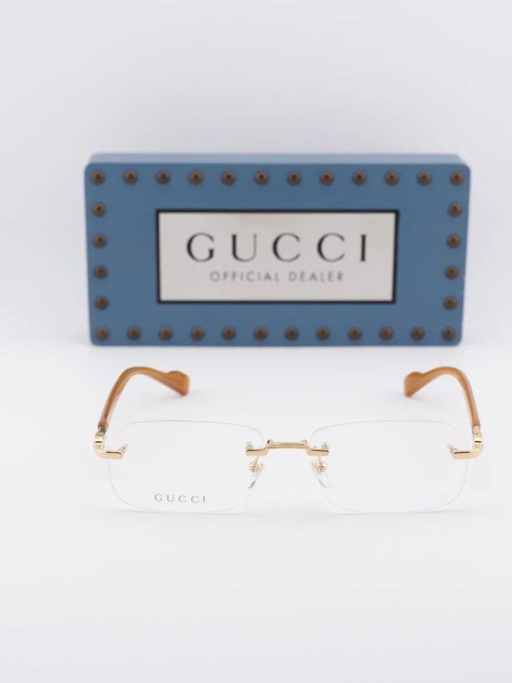 Gucci GG1221O 006 Rectangle Eyeglasses - Gold 56mm